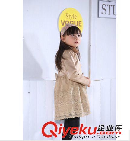 2014秋款 荷葉領高檔女童風衣 氣質公主童外套 2015春裝韓版童開衫直銷原始圖片3