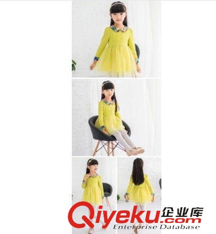 2014秋款 廠家爆款2014女童連衣裙爆款韓版秋款童裙  秋款中大童裝原始圖片2