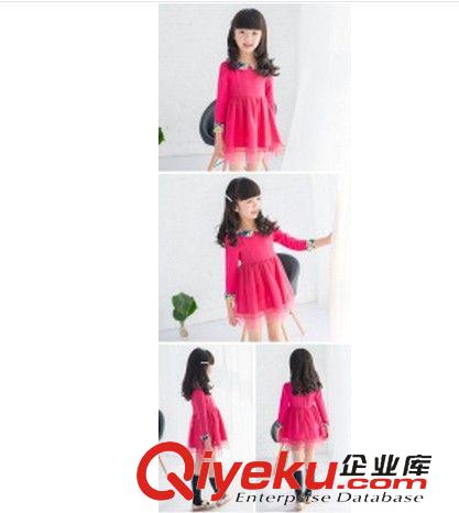 2014秋款 廠家爆款2014女童連衣裙爆款韓版秋款童裙  秋款中大童裝原始圖片3