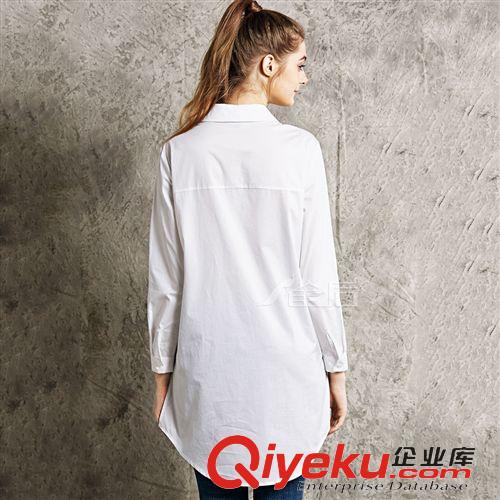 【女式襯衫】 2015春夏新品百搭中長(zhǎng)款長(zhǎng)袖襯衫女學(xué)生卡通印花休閑打底襯衣原始圖片2