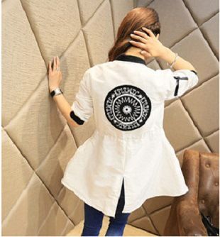 【女士外套】 女士外套2015春裝中長(zhǎng)款風(fēng)衣休閑棒球服女春七分袖寬松上衣女潮原始圖片2