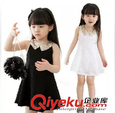 4月下旬新品 女童中大童蕾絲無袖連衣裙童裙夏 2015新品熱賣夏女童無袖連衣裙