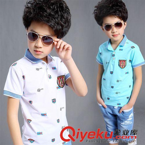 5月中旬 2015新品熱賣男童中大童運(yùn)動(dòng)套裝 　一件代發(fā) 男童短袖二件套套裝原始圖片2