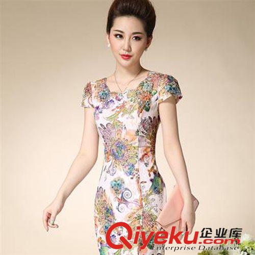 夏季新款 蕾絲旗袍連衣裙復古優雅旗袍裙2015春夏改良時尚修身媽媽裝原始圖片2
