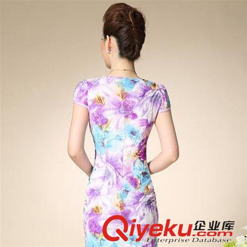 推薦區(qū) 2015春夏季新款氣質(zhì)淑女名媛短袖印花修身包臀媽媽裝連衣裙