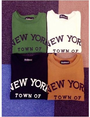 T恤 2015夏季新款原宿凹凸字母NEW YORK短袖T恤4色入一件代發(fā)免費代理原始圖片2