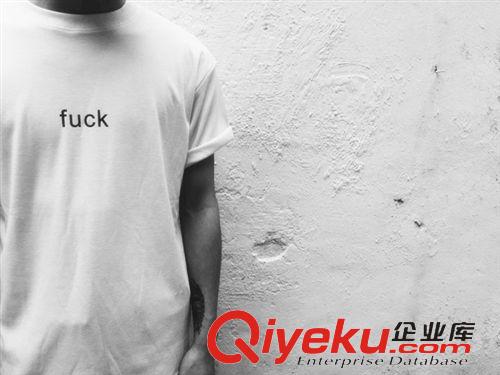 男裝 2015夏裝新款FK復(fù)古黑白簡(jiǎn)約短袖vintage港風(fēng)情侶男女T恤一件代發(fā)原始圖片3