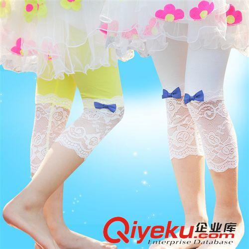 新品專區(qū)New 夏季新款童裝 兒童蕾絲打底褲夏 韓版純棉打底褲 中小女童七分褲