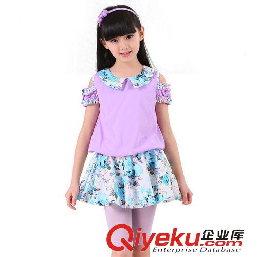 新品專區(qū)New 2015夏季童套裝中大童女童碎花裙套裝短袖套裝童裝批發(fā)一件代發(fā)原始圖片2