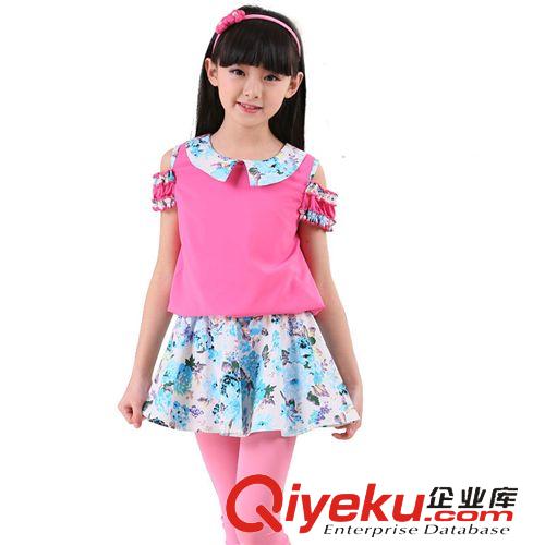 新品專區(qū)New 2015夏季童套裝中大童女童碎花裙套裝短袖套裝童裝批發(fā)一件代發(fā)原始圖片3