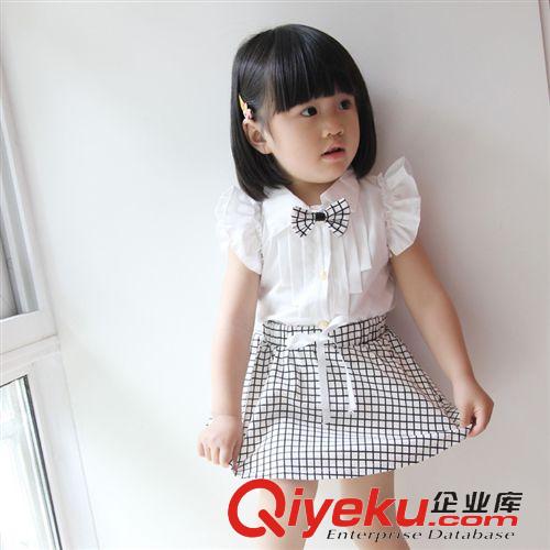 春裝專區Spring 2015新品夏季童裝 韓版女童小香風格子背心短褲套裝原始圖片3