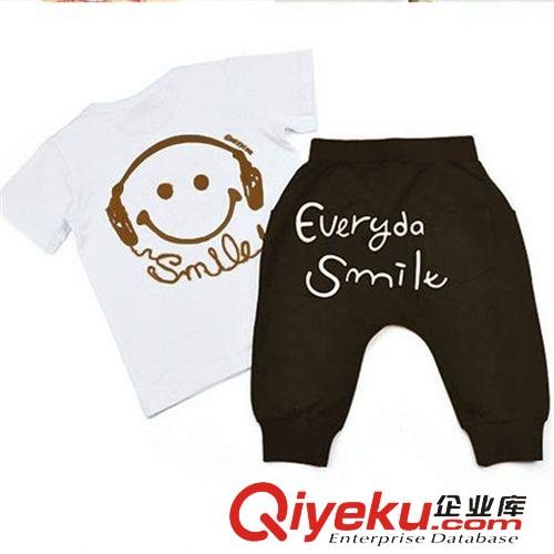 夏裝專區(qū)Summer 2015夏季新款時尚純棉男童套裝兒童兩件套寶寶中小童韓版短袖套裝原始圖片2