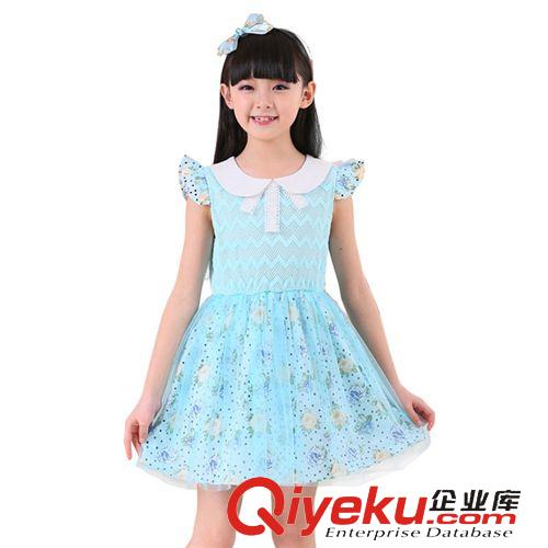 夏裝專區(qū)Summer 2015韓版新品女童夏季連衣裙中大公主裙夏外貿(mào)兒童紗裙童裝批發(fā)原始圖片2