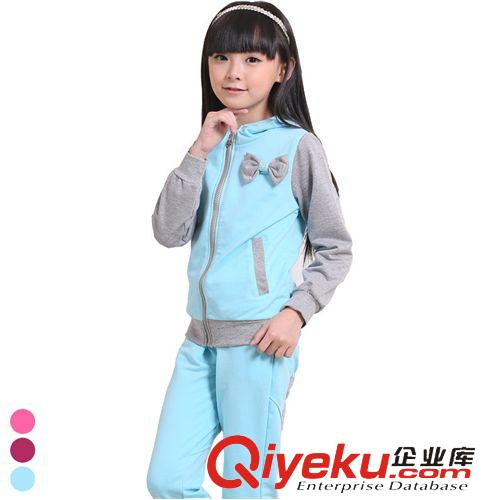 秋裝專區(qū)Autumn 中大童套裝 2014秋冬款童裝 兒童衛(wèi)衣套裝 女童寶寶運動套裝批發(fā)原始圖片2