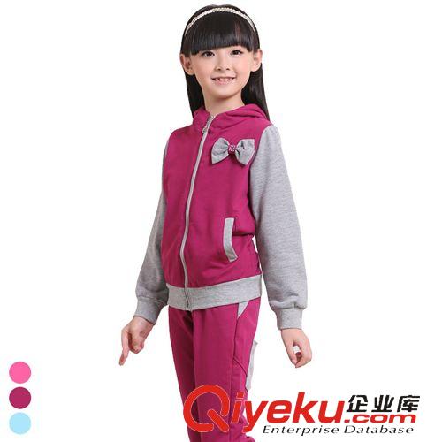秋裝專區(qū)Autumn 中大童套裝 2014秋冬款童裝 兒童衛(wèi)衣套裝 女童寶寶運動套裝批發(fā)原始圖片3