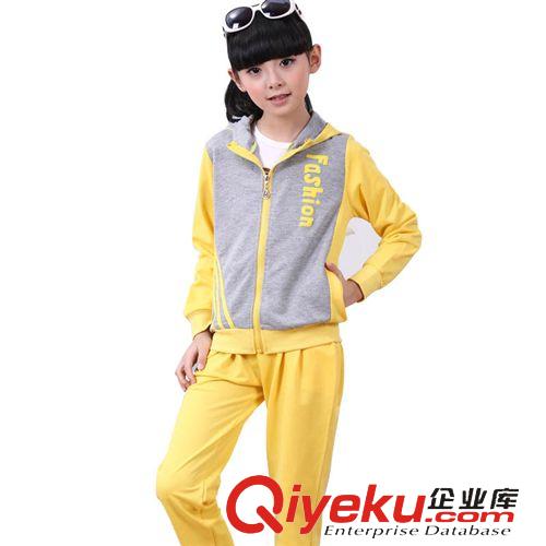 秋裝專區(qū)Autumn 運動風(fēng)2015春季童裝 女童中大童套裝 兒童兩件套批發(fā)
