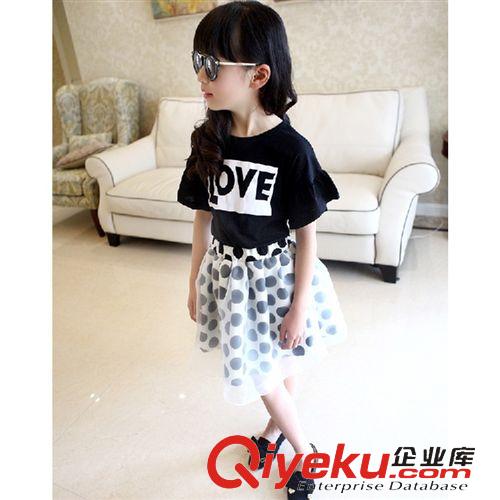 童T恤 女童2015夏裝新款短袖t恤夏荷葉邊印花字母LOVE t恤原始圖片3