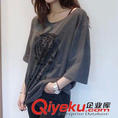打底衫/t恤 2015新款韓版秋夏加大碼女裝五分t恤女中袖寬松體恤衫半袖打底衫原始圖片2