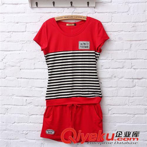 人氣商品 2015夏裝新款韓版女裝大碼時尚短褲運動服休閑套裝純棉兩件套潮女原始圖片3