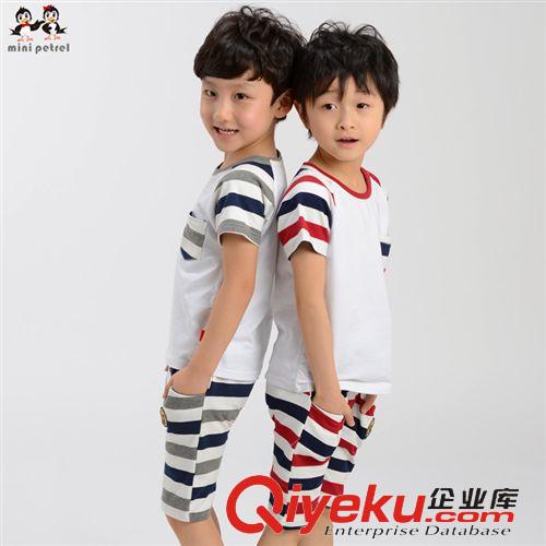 男童款 兒童夏季童套服 短袖童t恤+哈倫童中褲套裝 休閑運動兒童套裝原始圖片2