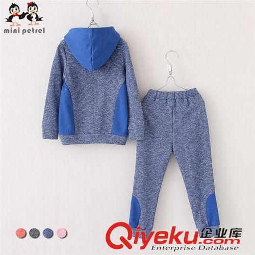 2015秋款預(yù)定 15新品 兒童秋季運動套裝 純棉毛圈連帽衛(wèi)衣+長褲二件套童套服原始圖片2