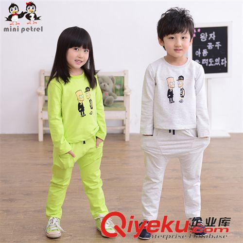 2015春款上新 品牌童套服新春款 韓版女童裙套裝 純棉毛圈小貓印花圖案套服