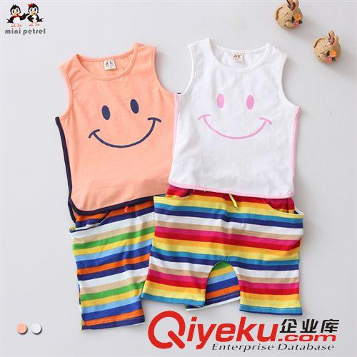 童套裝 童套服夏季新品 韓版純棉女童無(wú)袖套裝二件套裝原始圖片3