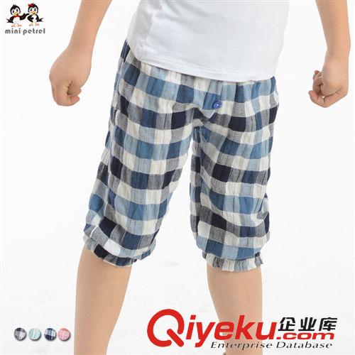 童褲 夏季新品韓版兒童夏季七分褲 純棉格子防蚊褲中小童2-8歲原始圖片2