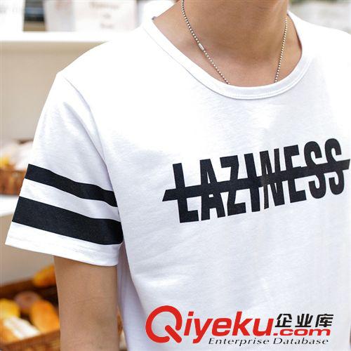 情侶裝 傲曼新款 韓版修身圓領(lǐng)印花韓國字母短袖情侶套裝T恤 d1220原始圖片2