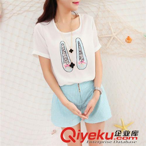 鎮(zhèn)廠之寶暴款熱銷 2015春夏韓版女裝新款修身?xiàng)l紋t恤潮女短袖打底衫體血