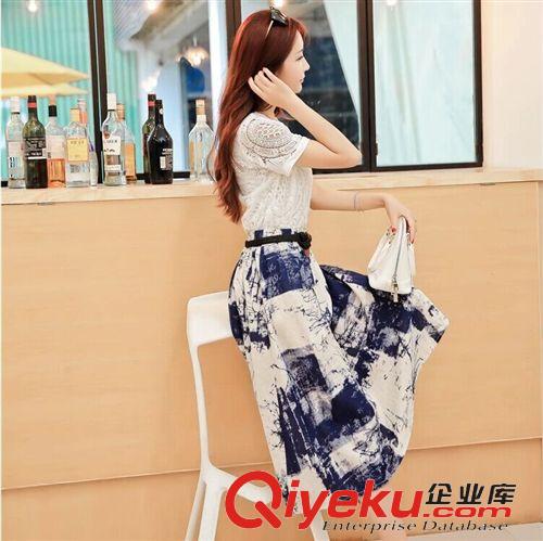 4月新款 歐洲站女裝歐美新款中長款棉麻兩件套半身裙大擺長裙連衣裙女夏季原始圖片3