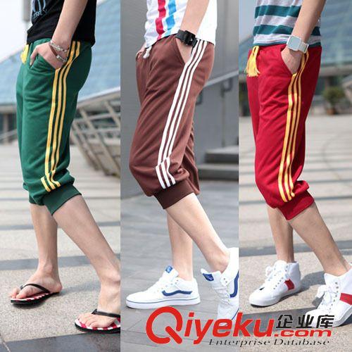 下裝 批發(fā)外貿(mào)EBAY熱賣 側(cè)邊條紋 男士休閑褲 收腳口運(yùn)動(dòng)七分褲原始圖片3