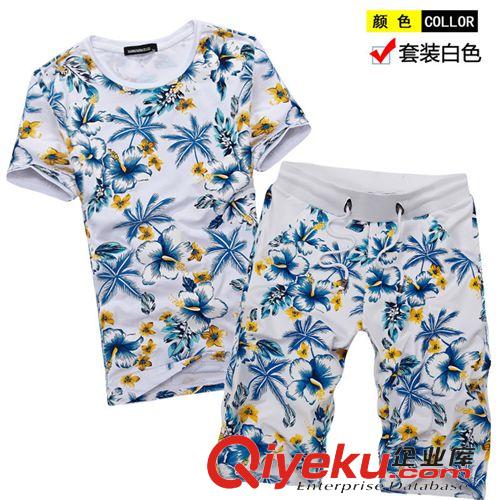 夏季套裝 2015夏季男士短袖套裝公牛男休閑短褲套裝T恤韓式立領運動套裝