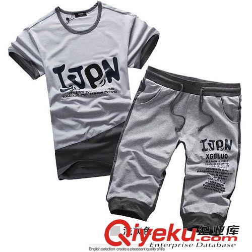 夏季套裝 夏季新款男韓版修身印花純棉套衫情侶裝短袖一件代批發女廠家直銷原始圖片3