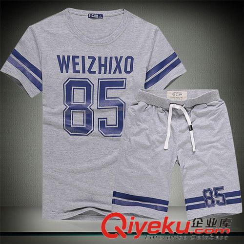 夏季套裝 夏季男裝圓領(lǐng)半袖印花夏裝短袖t恤運(yùn)動(dòng)休閑套裝男士修身衣服