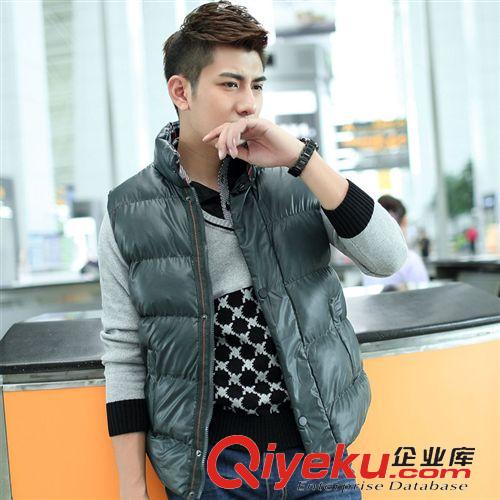 上裝專區(qū) 秋冬新款男式立領(lǐng)坎肩全棉馬甲時尚百搭修身英倫外貿(mào)原單水洗外套