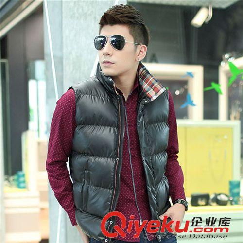 上裝專區(qū) 秋冬新款男式立領(lǐng)坎肩全棉馬甲時尚百搭修身英倫外貿(mào)原單水洗外套