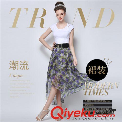 歐美風系列 2015歐洲站夏季新款時尚氣質純色修身闊腿褲不規則七分褲