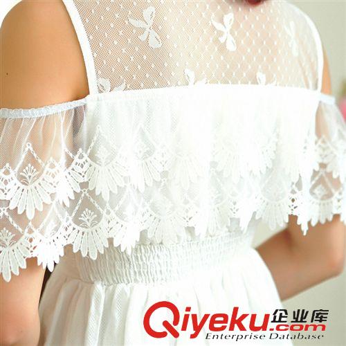 連衣裙系列 兇猛熊貓2015春夏新款歐美百搭超仙拼蕾絲連衣裙原始圖片3