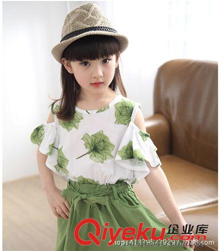 實體店鋪專區 外貿原單童裝 夏裝女童套裝兒童短袖T恤短褲兩件套一件代發童套裝原始圖片2