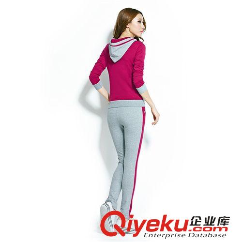 女裝休閑運動套裝 2015春款韓版新品時尚連帽外套純棉運動休閑套裝女