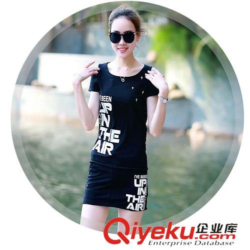 休閑運(yùn)動(dòng)套裝 2015夏季新款時(shí)尚套裝女潮流T恤裙褲純棉休閑短裙運(yùn)動(dòng)大碼兩件套原始圖片2