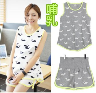 孕婦套裝 2015夏季新品孕婦套裝上衣+莫代爾七分褲孕婦托腹打底褲