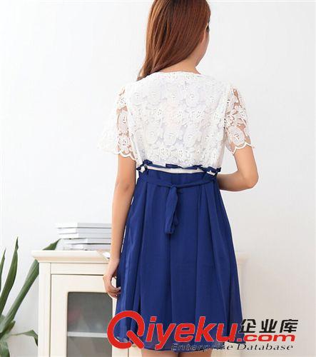 6,8上新 2015新款孕婦裙 蕾絲拼接雪紡寬松顯瘦孕婦裝連衣裙原始圖片3