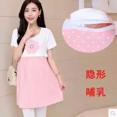 爆款 2015新款韓版夏裝純棉孕婦裝純棉孕婦短袖連衣裙上衣哺乳衣原始圖片2