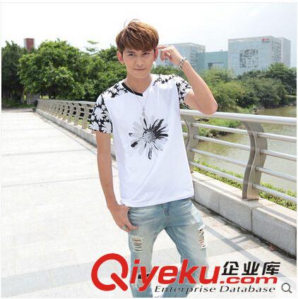 爆款 夏裝2015新款時(shí)尚太陽花印花上衣度假情侶裝原始圖片3