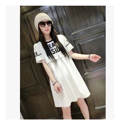 孕婦裝 2015夏季新款連衣裙寬松大碼短袖孕婦裝裙子碎花雪紡裙