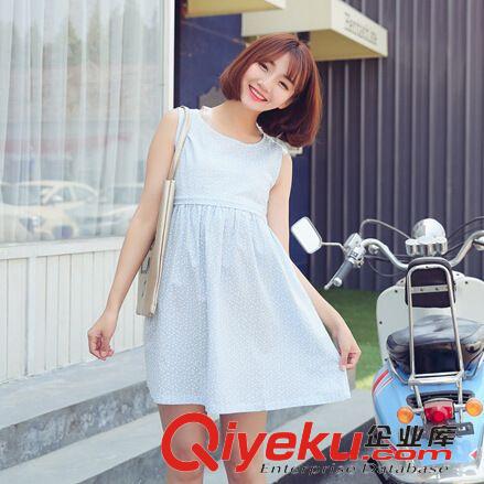 2015.5月一期新款 2015夏季哺乳裙外出哺乳孕婦裝時(shí)尚韓版無(wú)袖哺乳衣喂奶衣純棉原始圖片3