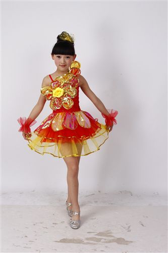 舞蹈服  校服 新款兒童演出服裝 女童荷葉舞蹈裙分體裙幼兒舞蹈演出服裝表演服原始圖片3