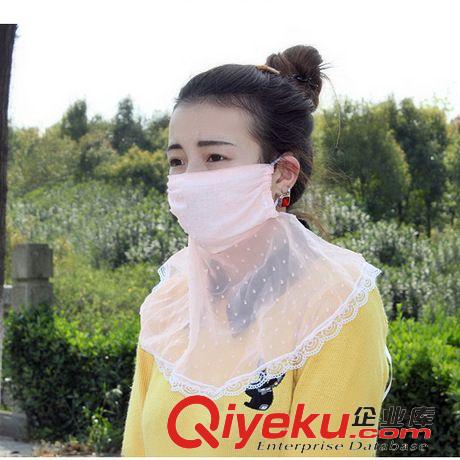 美容化妝用品 6083春夏必備防曬紫外線防塵護(hù)頸口罩個(gè)性騎行出游用女士蕾絲花邊原始圖片3